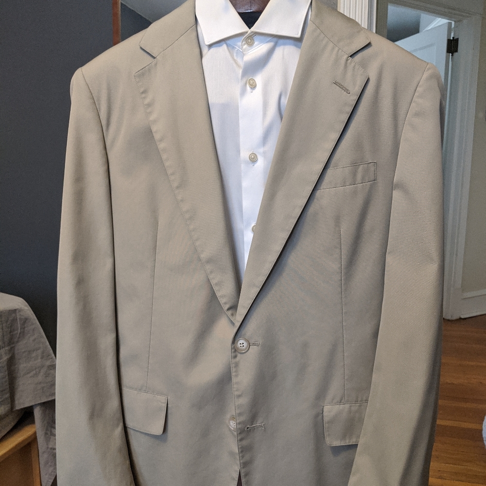 Brooks Brothers Tan half-lined blazer